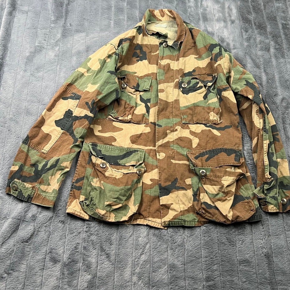 VTG US Military Woodland Camo BDU Field Jacket Small Regular 8415-01-184-1324
